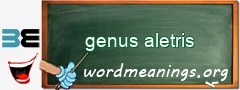 WordMeaning blackboard for genus aletris